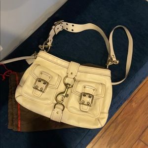 Coach leather buckle purse